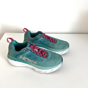 Hoka One One Teal and Pink Athletic Shoes